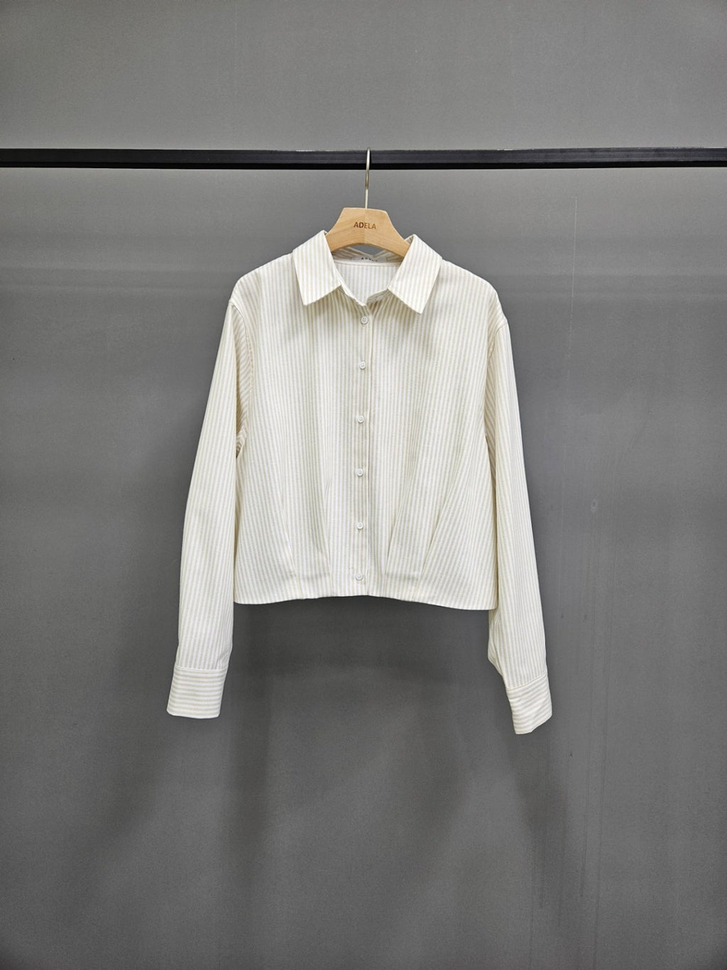 Classic Cropped Stripe Shirt Made in Korea