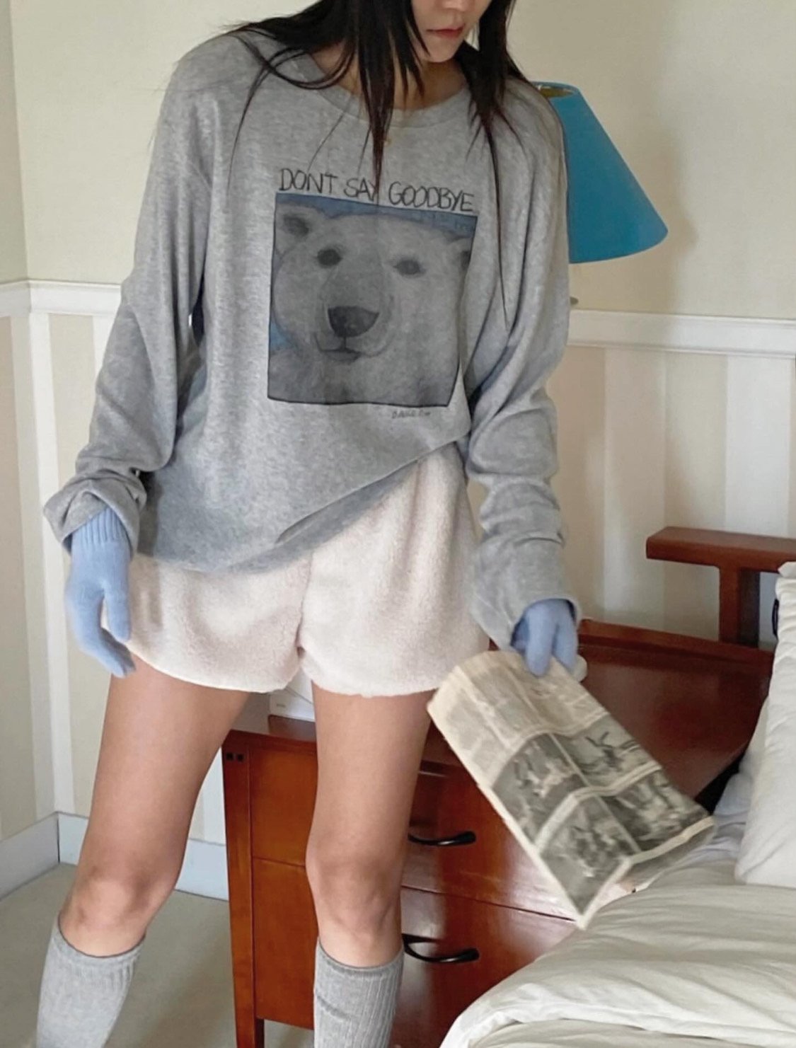 Polar Bear Cozy Fleece Long Sleeve Tee