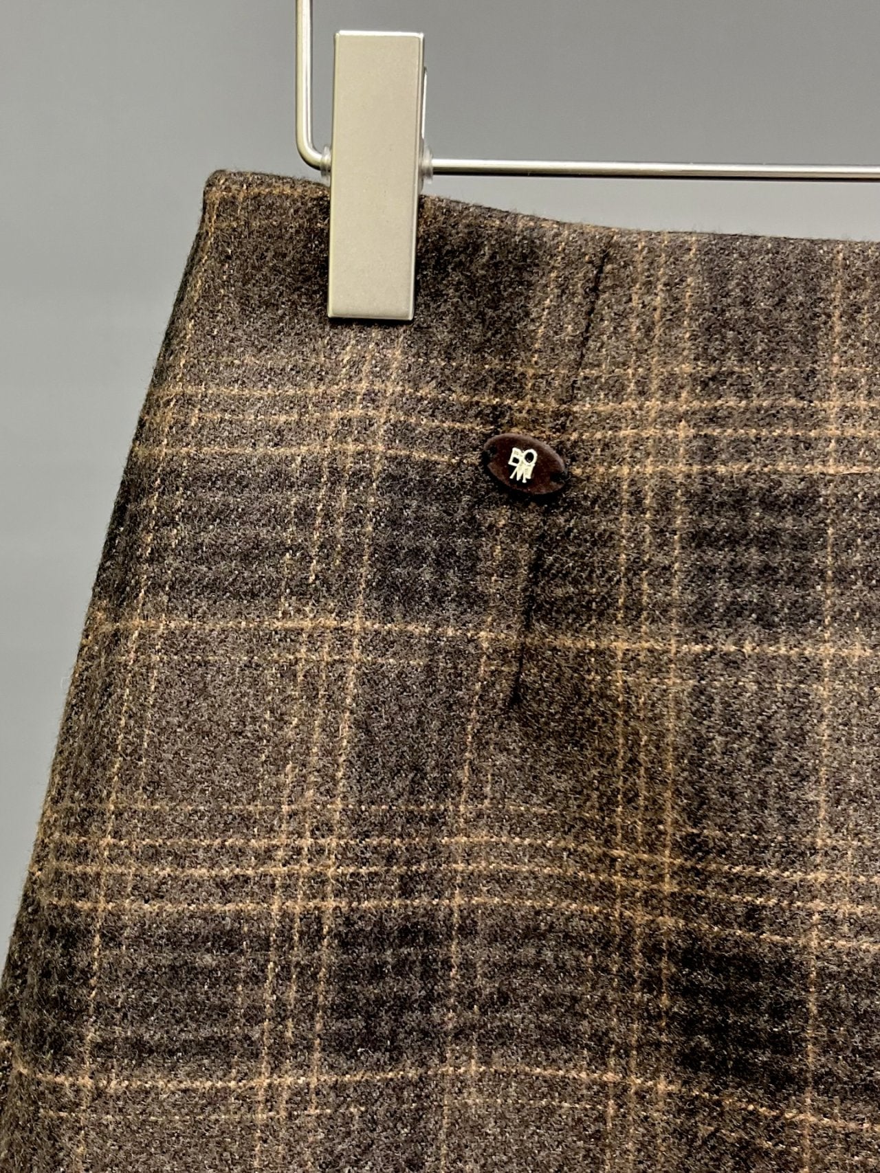 Bomi Patch Plaid Wool Skirt