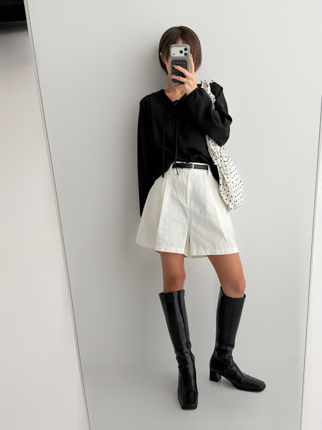 Soft Ribbon Pintuck Blouse Made in Korea