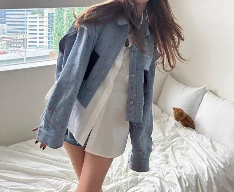 Heart Patch Denim Vest & Shirt Set - Luckyplanetusa