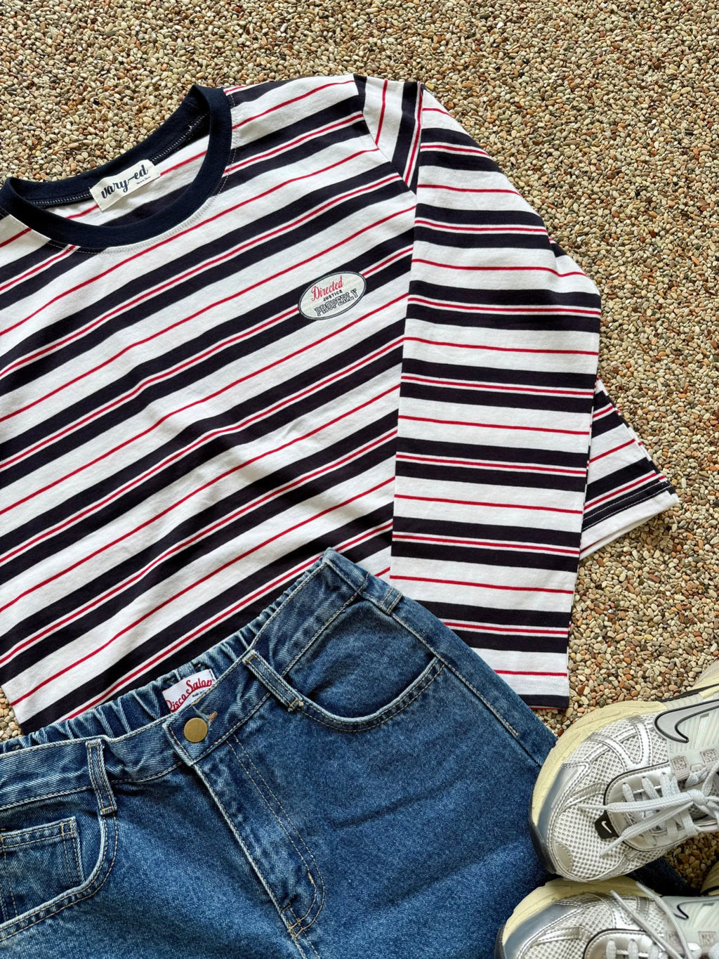 Directed Stripe Long Sleeve Tee Made in Korea - Luckyplanetusa