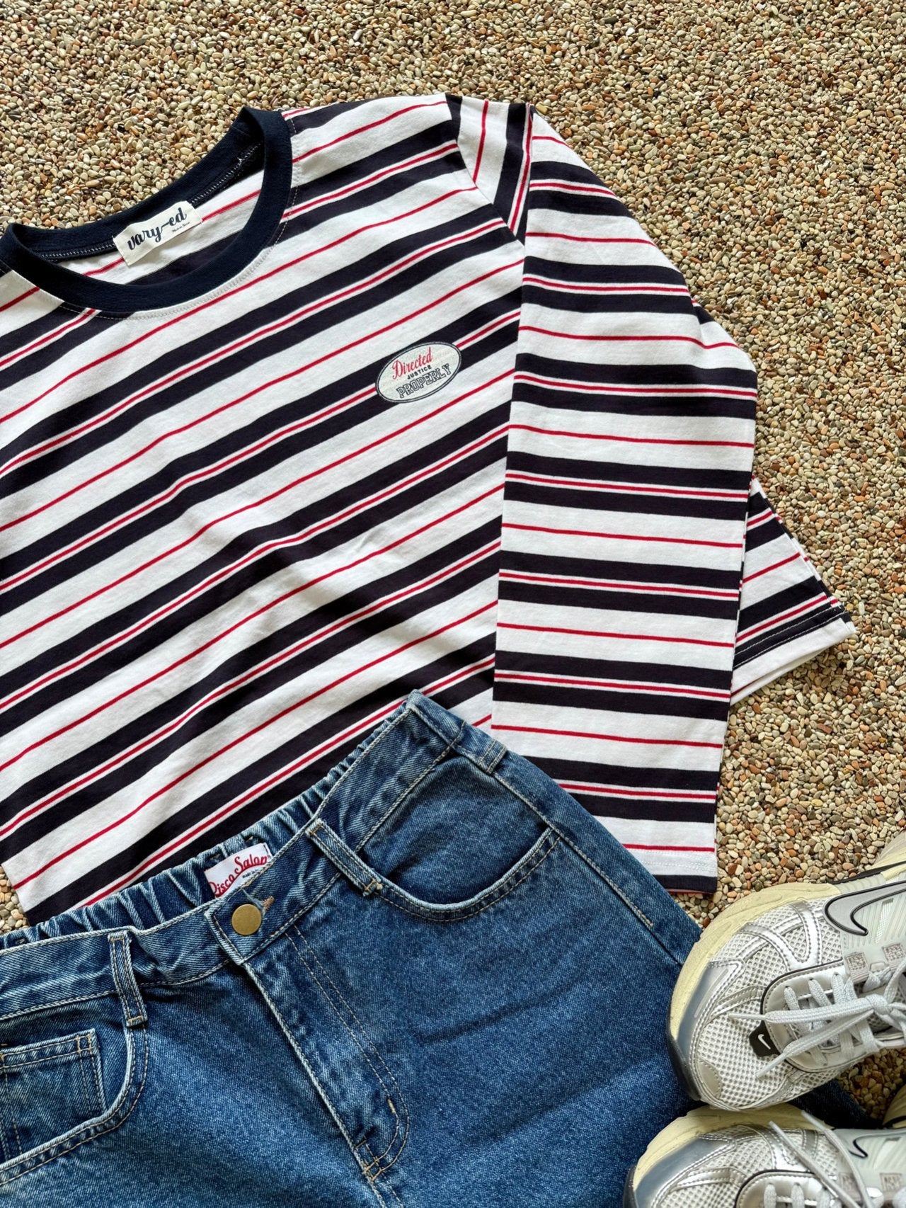 Directed Stripe Long Sleeve Tee Made in Korea - Luckyplanetusa