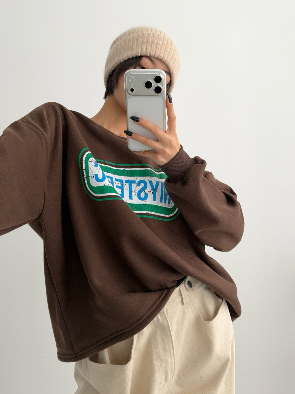MYSTERIC Big-Size Overfit Sweatshirt