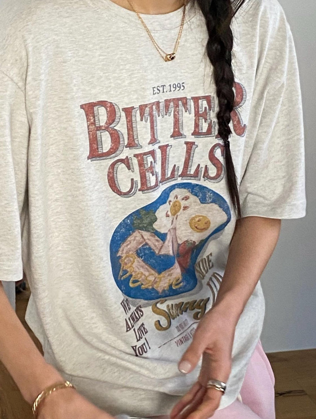 Bitter Cells Washed Cotton Lounge Tee Made in Korea - Luckyplanetusa