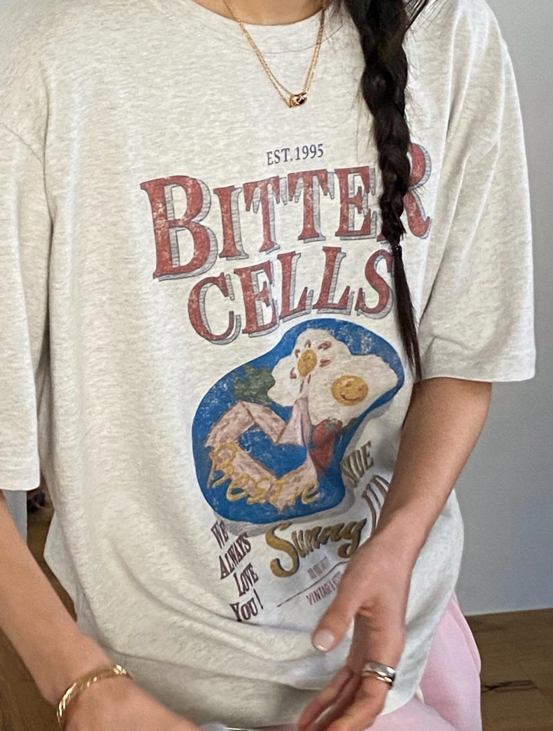 Bitter Cells Washed Cotton Lounge Tee Made in Korea - Luckyplanetusa