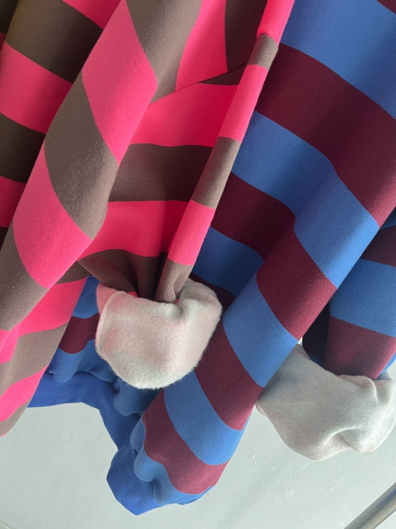 Color Block Cozy Stripe Fleece Oversize Sweatshirt