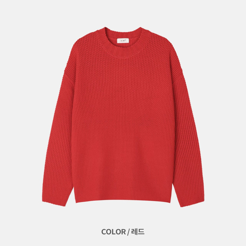 Embossed Good Day Graphic Heavy Knit Sweater Made in Korea