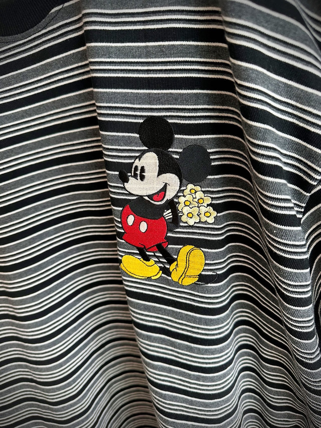 Disney Mickey Striped Oversized Long Sleeve Tee – Made in Korea