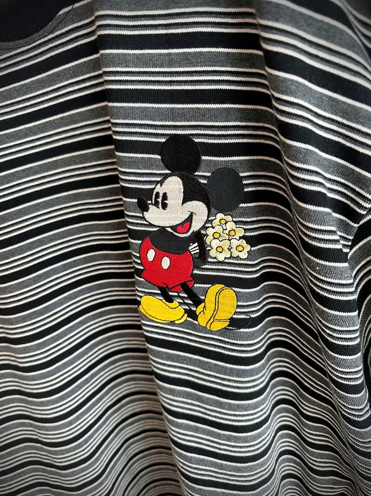 Disney Mickey Striped Oversized Long Sleeve Tee – Made in Korea