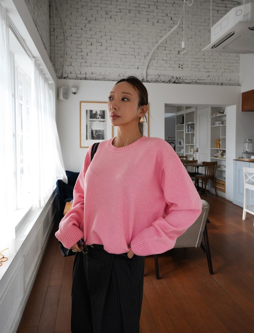 Soft Cashmere Blend Washable Knit Sweater Made in Korea