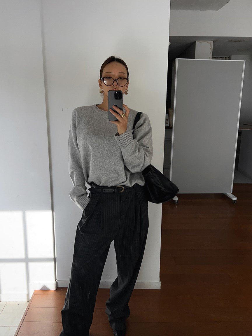 Soft Cashmere Blend Washable Knit Sweater Made in Korea