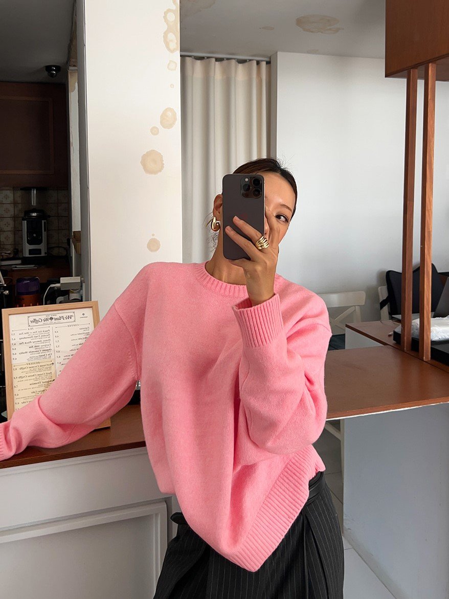 Soft Cashmere Blend Washable Knit Sweater Made in Korea