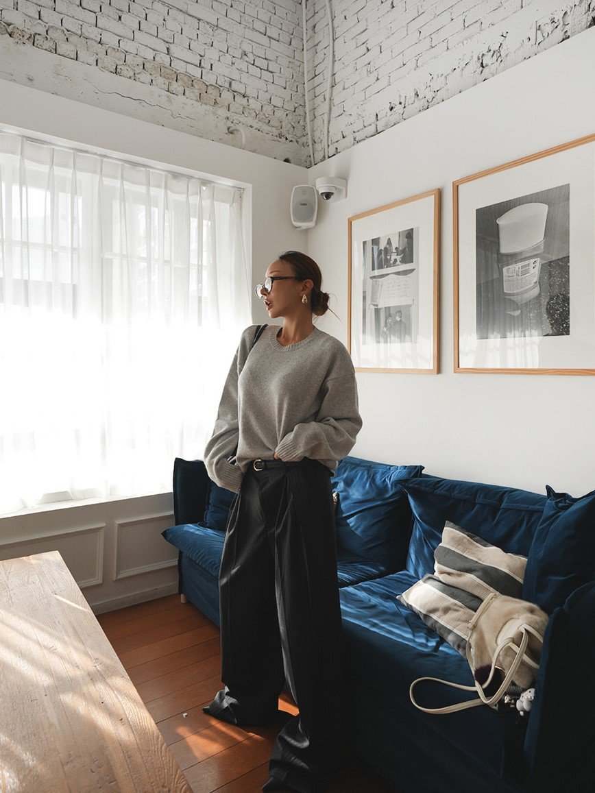 Soft Cashmere Blend Washable Knit Sweater Made in Korea