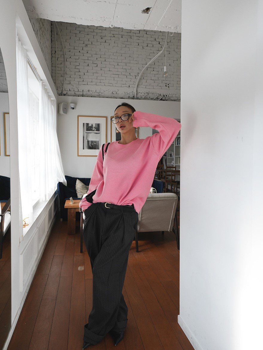 Soft Cashmere Blend Washable Knit Sweater Made in Korea