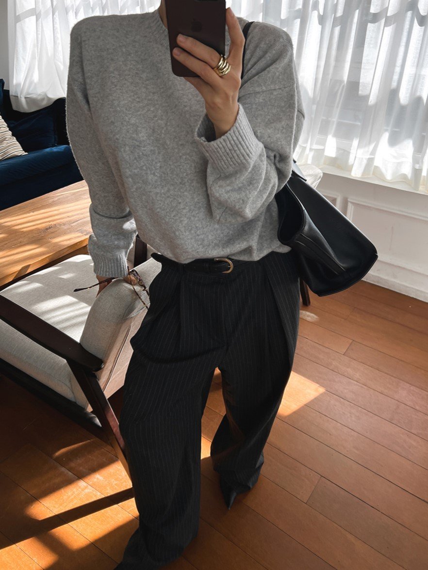 Soft Cashmere Blend Washable Knit Sweater Made in Korea