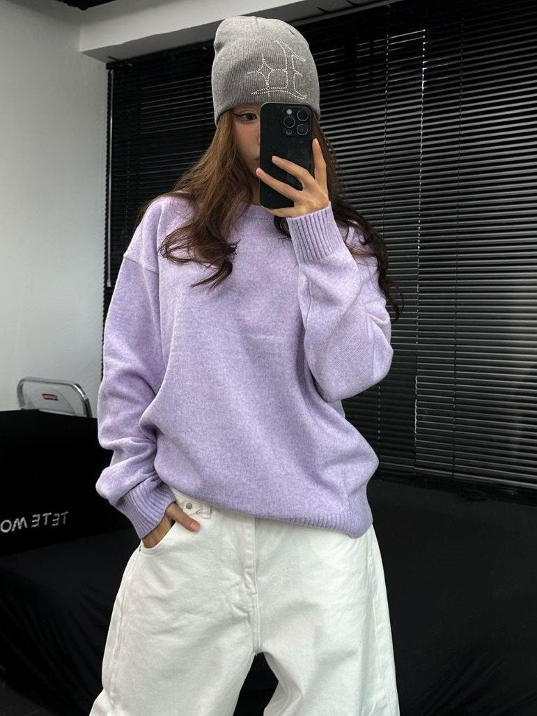 Soft Cashmere Blend Washable Knit Sweater Made in Korea