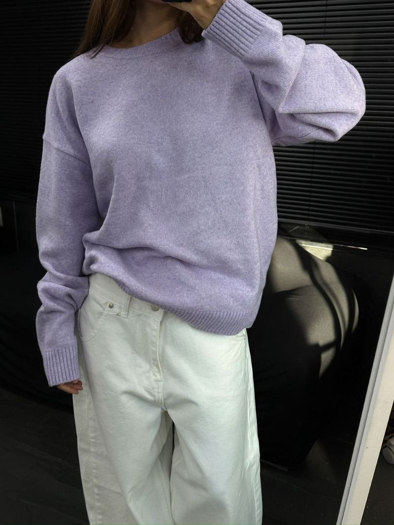 Soft Cashmere Blend Washable Knit Sweater Made in Korea