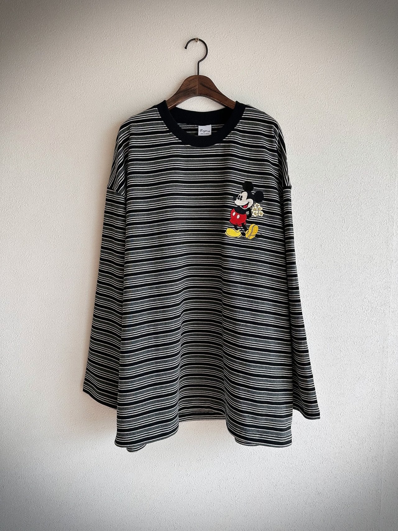 Disney Mickey Striped Oversized Long Sleeve Tee – Made in Korea