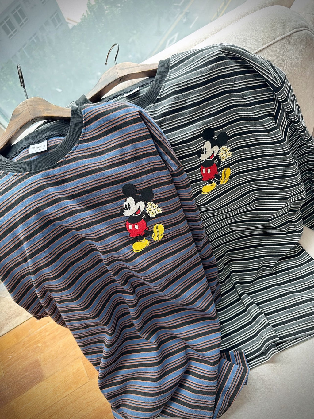 Disney Mickey Striped Oversized Long Sleeve Tee – Made in Korea