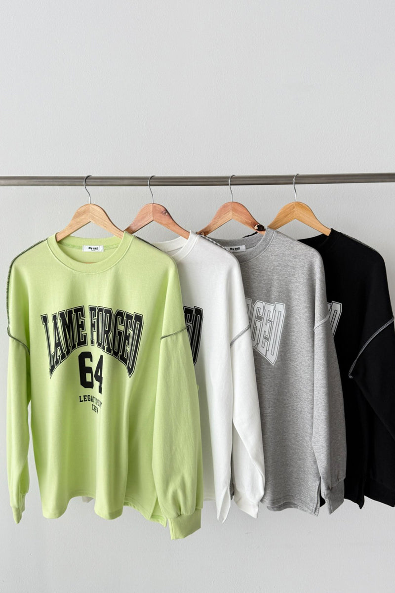 Lime Forge Oversized Cotton Slit Sweatshirt - Luckyplanetusa