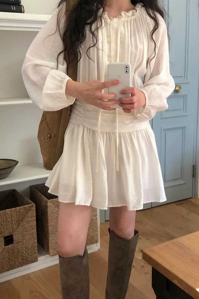 Soft Muse Smocked Mini Dress - Luckyplanetusa