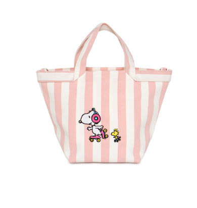 Snoopy Striped Canvas Tote Bag (Official Licensed) - Luckyplanetusa