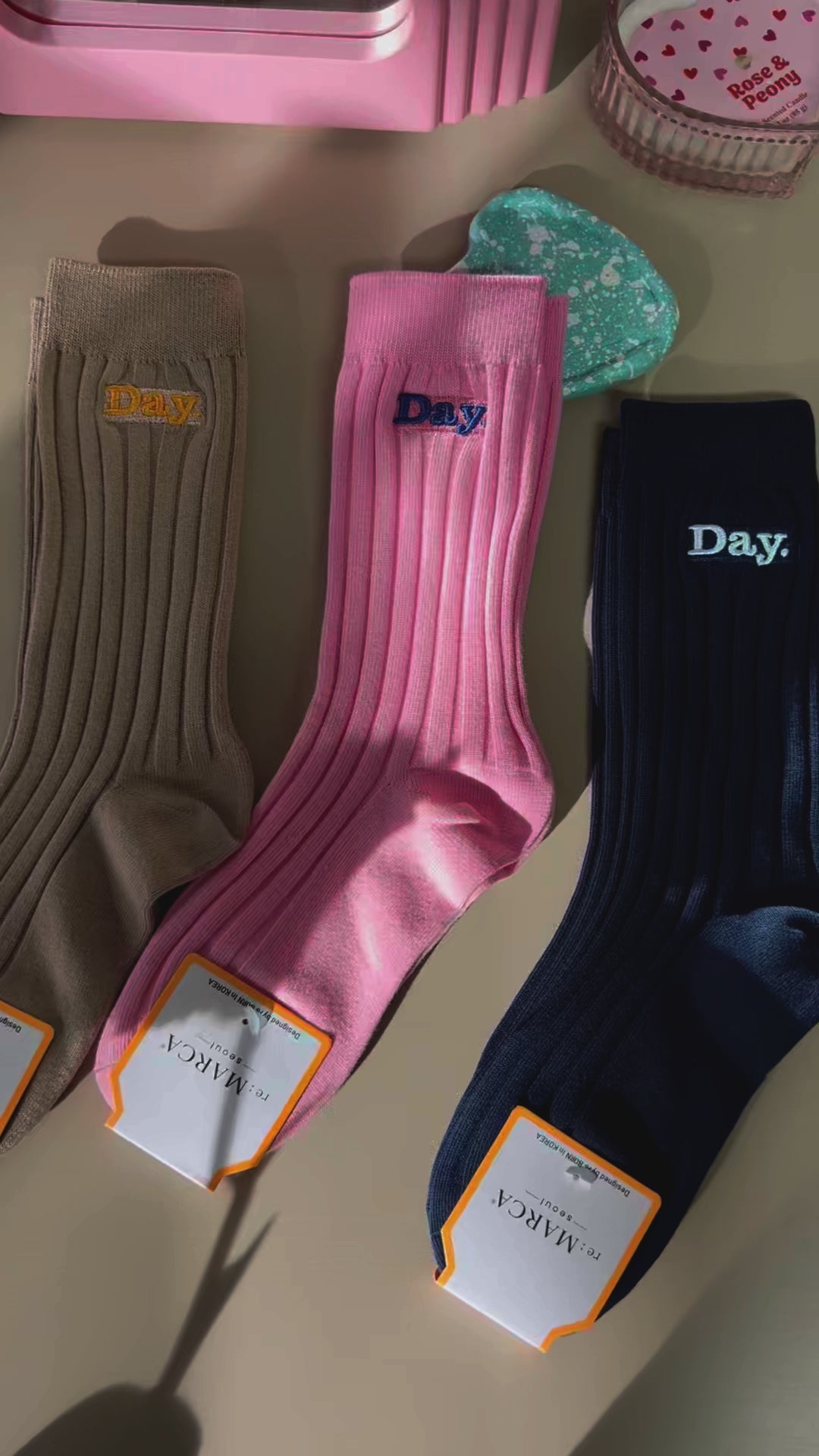 Embroidered Day OFF Crew Ankle Socks - Ultra Soft for Girls and Women- 7Days Soft Socks, Girls style, School Socks