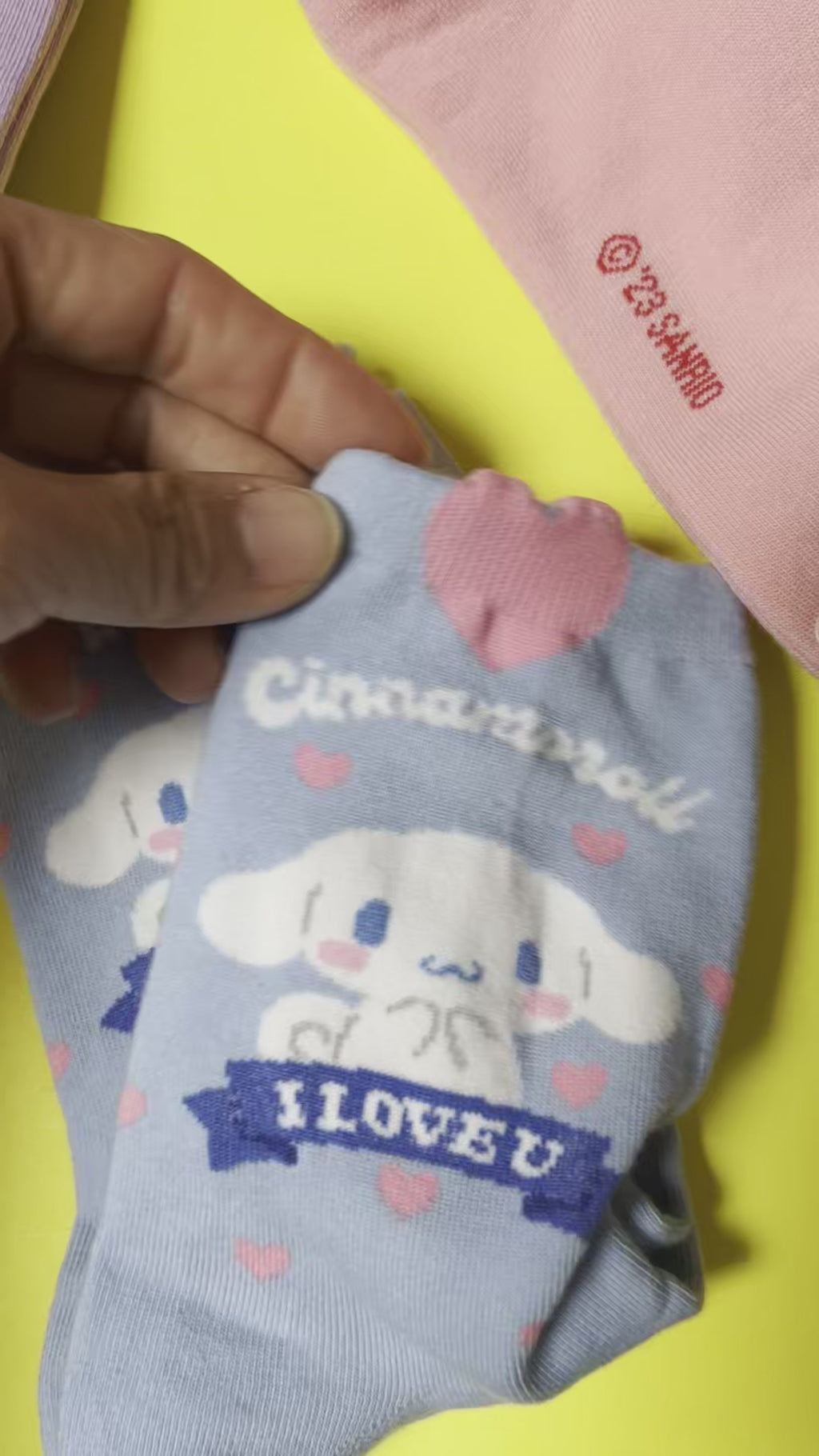 NEW Sanrio Heart Mark Cotton Ultra Soft Ankle Socks-I Love You Message