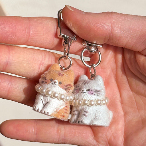Fluffy Cat DIY Keychain Kit – Surprise Blind Box Charm 6PC Set - Luckyplanetusa
