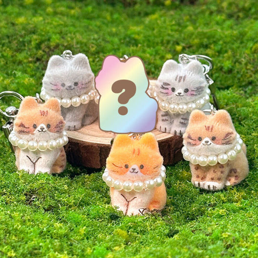 Fluffy Cat DIY Keychain Kit – Surprise Blind Box Charm 6PC Set - Luckyplanetusa