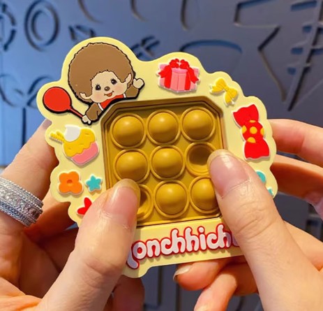 Monchhichi Push Pop Keychain – Sensory Fidget Bag Charm - Luckyplanetusa