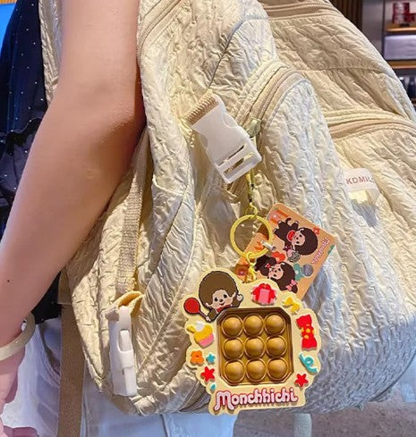 Monchhichi Push Pop Keychain – Sensory Fidget Bag Charm - Luckyplanetusa
