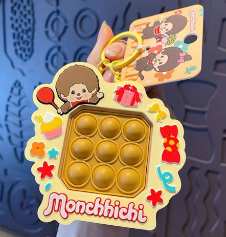 Monchhichi Push Pop Keychain – Sensory Fidget Bag Charm - Luckyplanetusa