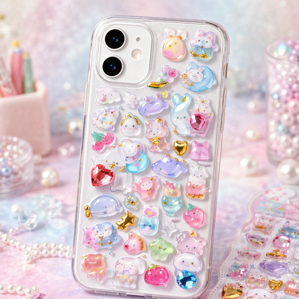 Candy Gem Jelly Deco Sticker – 3D Kawaii Phone Deco Stickers