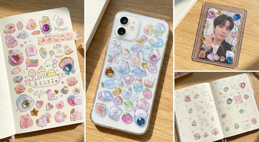 Candy Gem Jelly Deco Sticker – 3D Kawaii Phone Deco Stickers