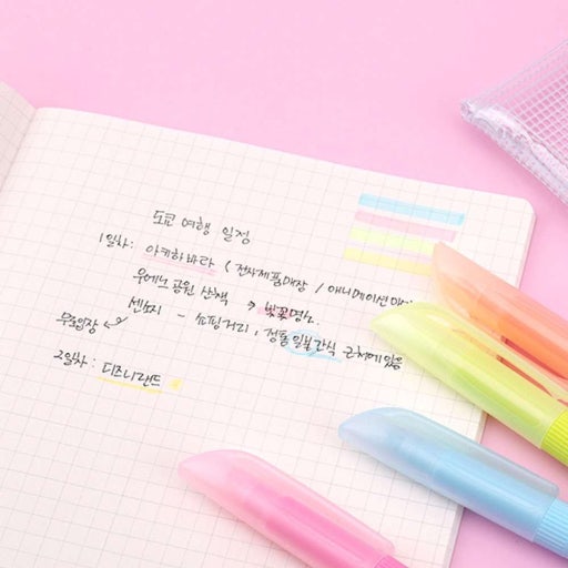 Sanrio Soft Touch Pastel Highlighter Set (4 Colors + Pouch) - Luckyplanetusa