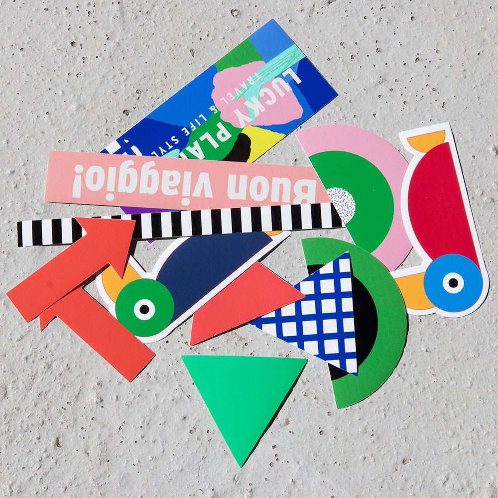 [Lucky Planet] Removable Luggage Reform Stickers - Memphis 12PCS - Luckyplanetusa