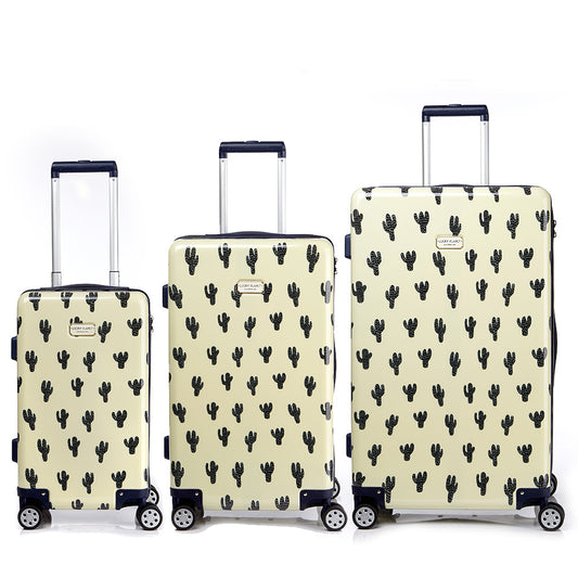 [RESTOCK][Lucky Planet] Cactus Pattern Print Hard Case Luggage Set - 21+26+30 inch Full set - Luckyplanetusa