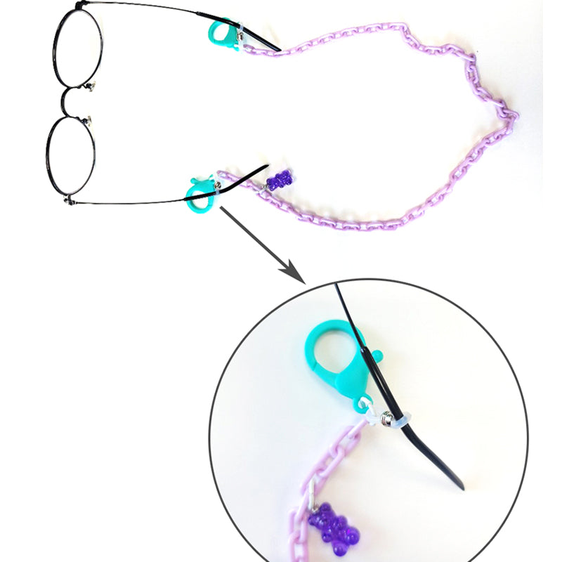 Chain mask+ Sunglasses+Jelly bear/glasses holder-lanyard- Kids & Adult free size Handmade - Luckyplanetusa