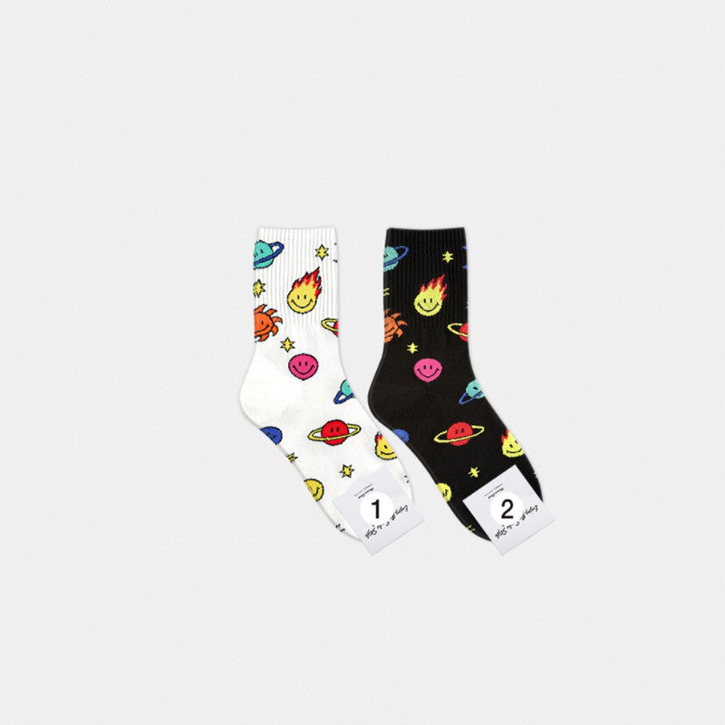 Smile Cosmos Women's Socks - Luckyplanetusa