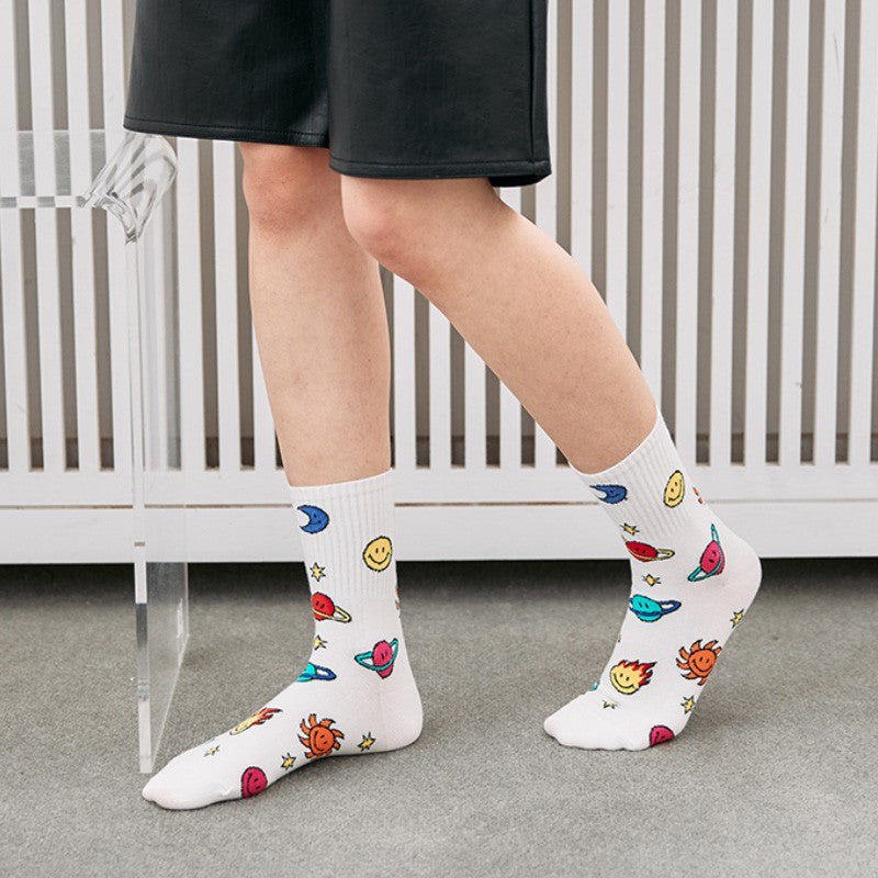 Smile Cosmos Women's Socks - Luckyplanetusa