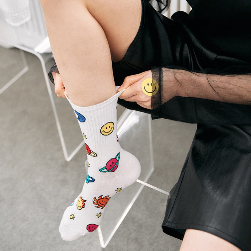 Smile Cosmos Women's Socks - Luckyplanetusa