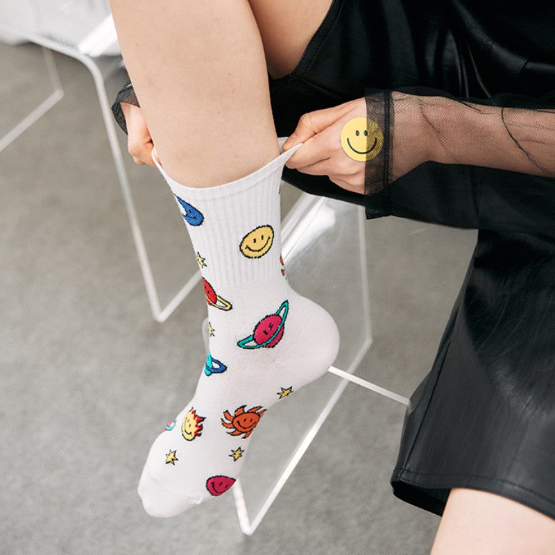 Smile Cosmos Women's Socks - Luckyplanetusa