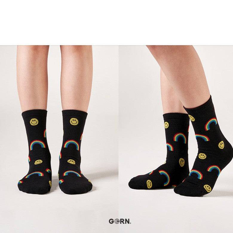 Smile Rainbow Pattern Socks - Luckyplanetusa