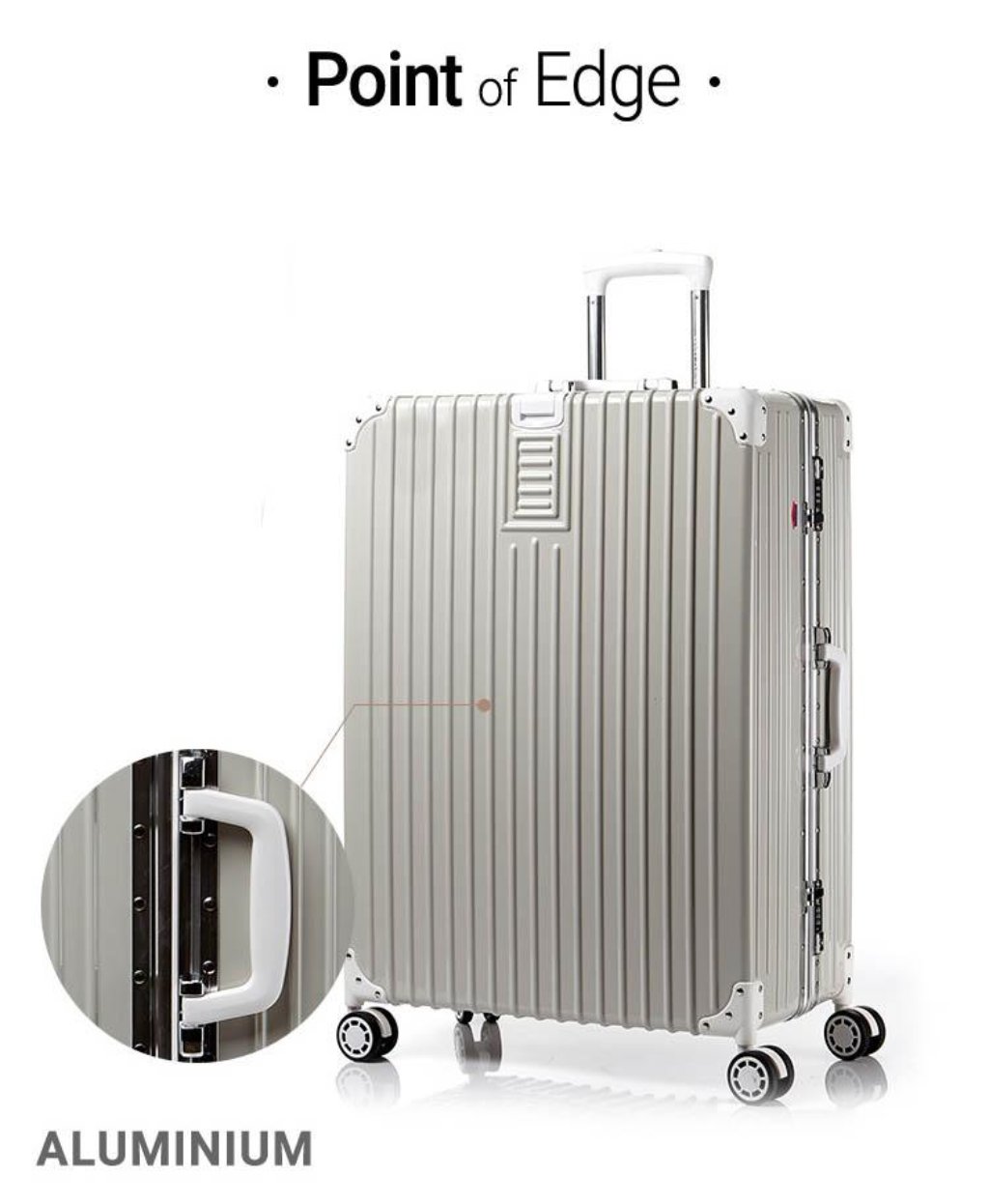 [Lucky Planet]  Edge 26-inch Luggage - French Gray - Luckyplanetusa