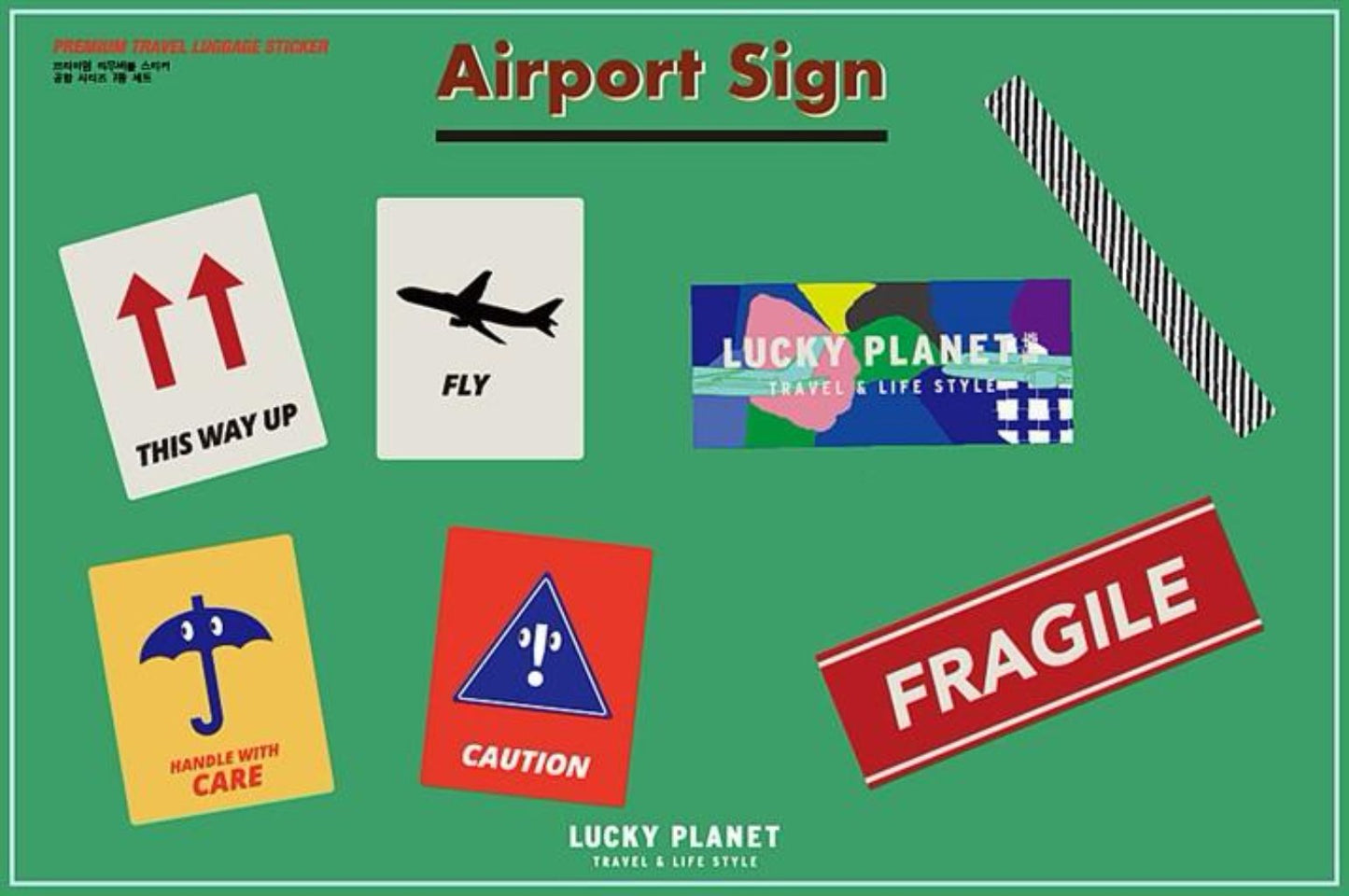 [Lucky Planet] Removable Luggage Reform Stickers - Airport Sign 7PCS - Luckyplanetusa