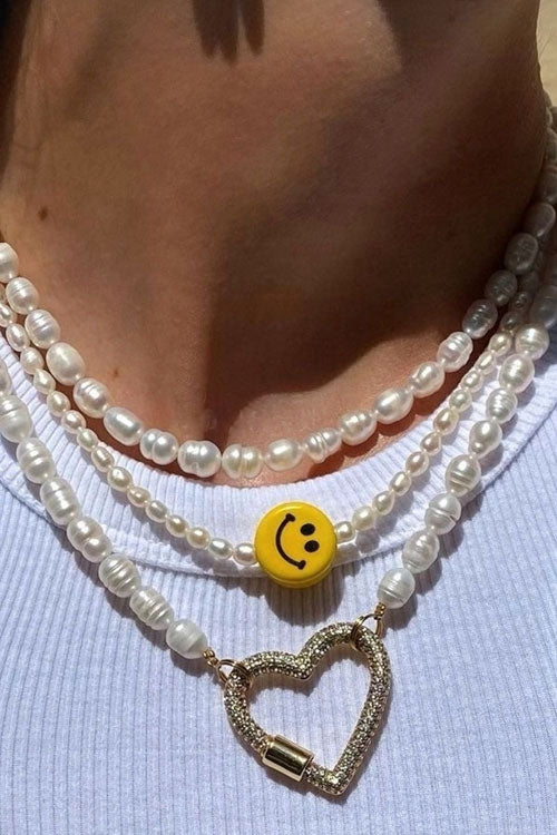 Smile Pearl Necklace - Luckyplanetusa
