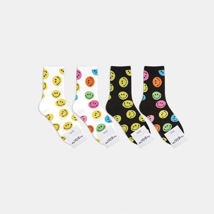 Smile Pattern Socks 3 pairs set - Luckyplanetusa