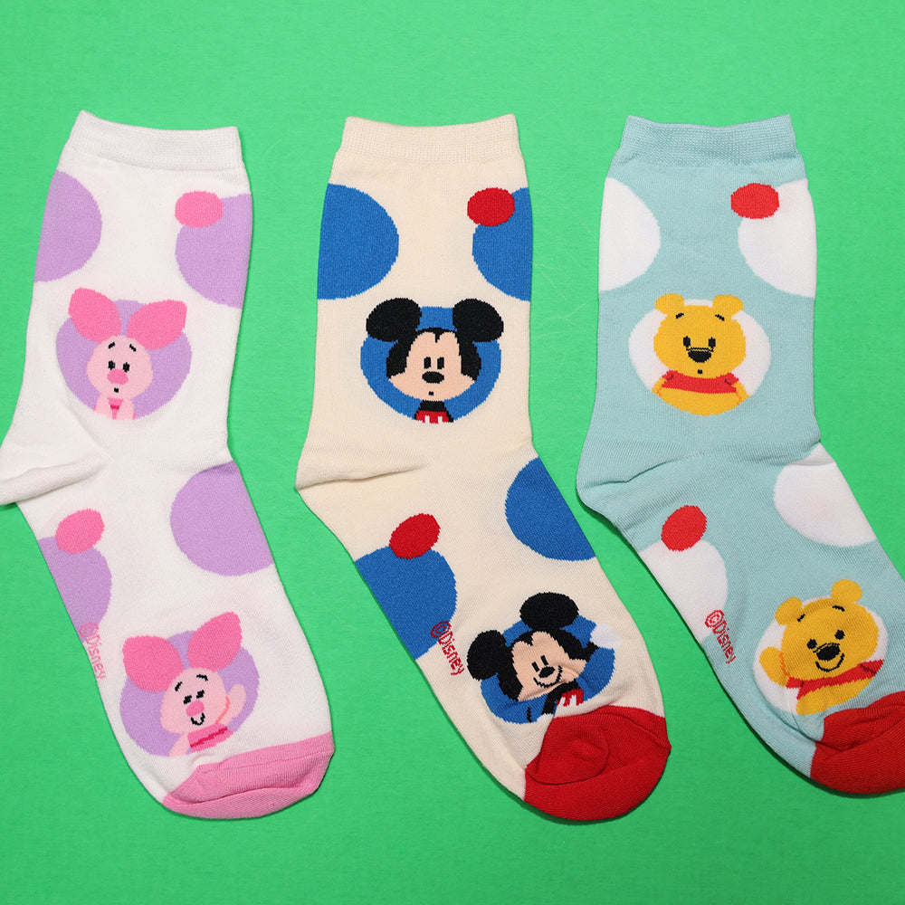 Disney characters Polka Dot Crew Socks